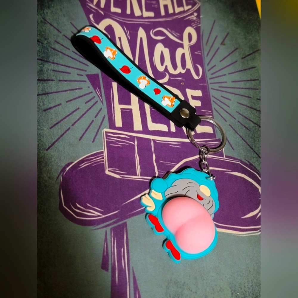 Squish Butt Gnome Keychain Wristlet